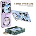 thumbnail image 4 of Magnetic Plating Case For Samsung Galaxy Z Flip 5 Compatible With Magsafe, Slim Pc Cover With Ring Holder & Front Screen Protector, 4 of 5