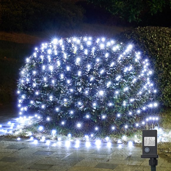 Red de luces navideñas WBao, 200 LED, 256 x 158 cm, resistente al agua, 8 modos