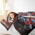 thumbnail image 3 of Manfei Cardinal Bird Twin Comforter Sets,Rustic Floral Flag Bedding Set,White Red Stripes Decor,Light Gray Reversible,2-Piece,1 Comforter and 1 Pillowcase, 3 of 7