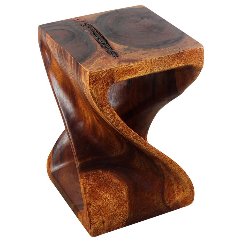 Haussmann Wood Twist End Table 15 X 15 X 23 Inch High Cherry Oil Walmart Com Walmart Com