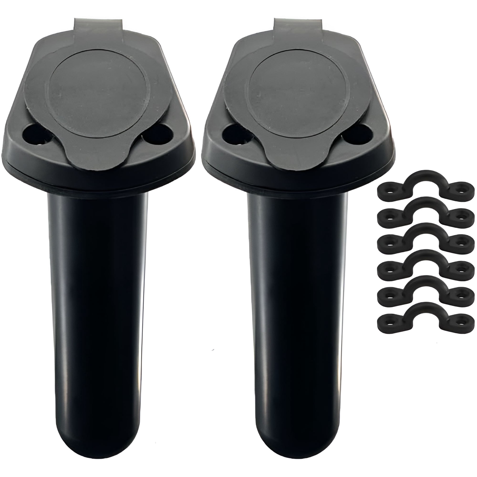 BESTSKY Kayak Fishing Rod Holder 2Pcs Kayak Rod Holder Deck Plastic Flush Mount Boat Rod Holders and Cap Cover for Fishing Canoe and Tackle Accessory