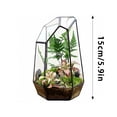 thumbnail image 2 of Outdor Geometric Glass Suitable For Small Succulents Small Cacti Black Irregular Opening Indoor Home Garden Desktop, 2 of 4