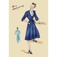 thumbnail image 3 of Unknown 14x18 Black Modern Framed Museum Art Print Titled - Blue Daytime Dress with Collar and Belt, 1947, 3 of 5