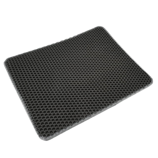 Cat Litter Box Mat, Less Waste Cat Litter Mat Scatter Control Double Layer For Cat Litter Box Black,Grey