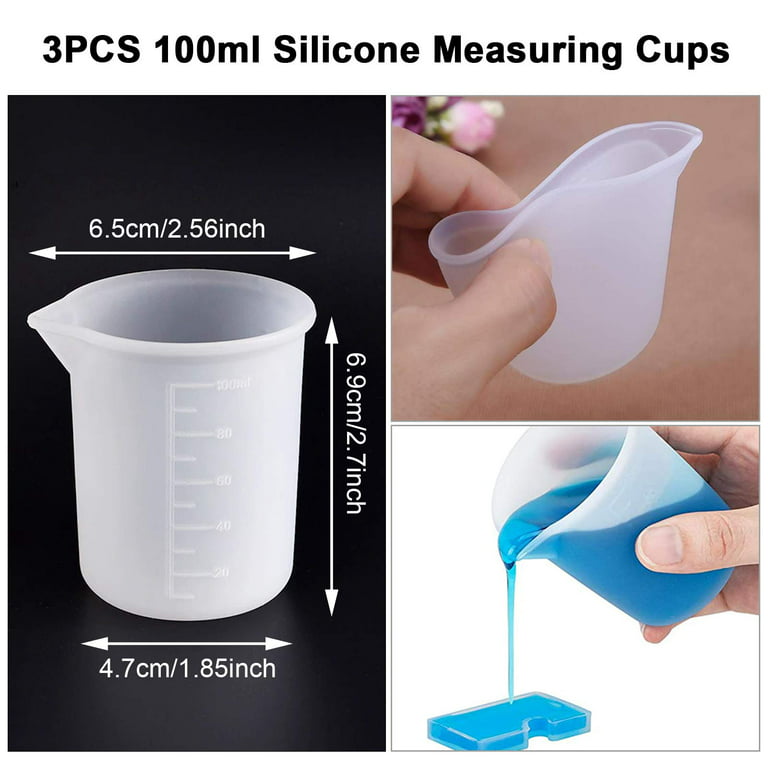 5pcs Epoxy Resin Mixing Cups Set DIY Tools Silicone Measuring Cups