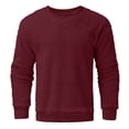 thumbnail image 4 of Baqcunre Men's Solid Color Fashionable Casual Plush Round Neck Hoodie,4XL,Crewneck Sweatshirts,Mens Sweatshirt,Long Sleeve Shirts For Men,Men'S Fashion Hoodies & Sweatshirts,Mens Fashion,Wine, 4 of 5