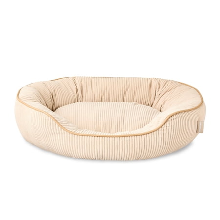 Vibrant Life Medium Oval Corduroy Cuddler Pet Bed Tan 24 x 20