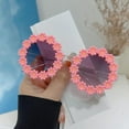 thumbnail image 1 of Lunettes de Soleil à Fleur Ronde pour Filles, Lunettes Mignonnes en Forme de Fleur Rétro Marguerite pour Enfants Protection UV 400, Rose, 1 of 7