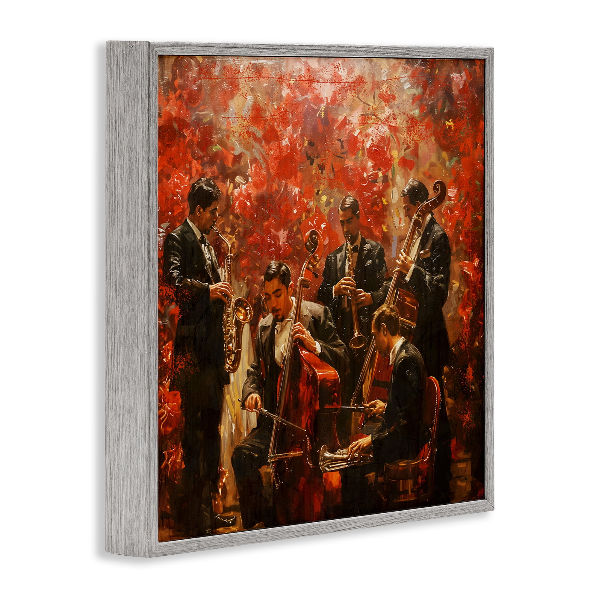 Stupell Industries Play More Jazz Performance Gray Framed Giclee Art, design by Marta Wiley