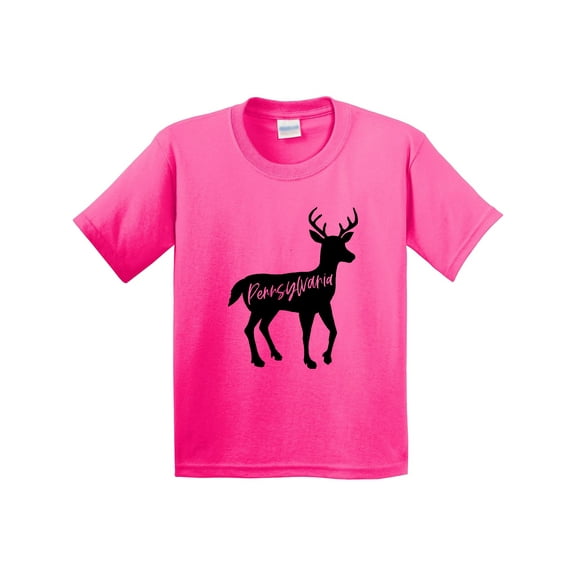 Inktastic Pennsylvania Black Deer Silhouette Youth T-Shirt