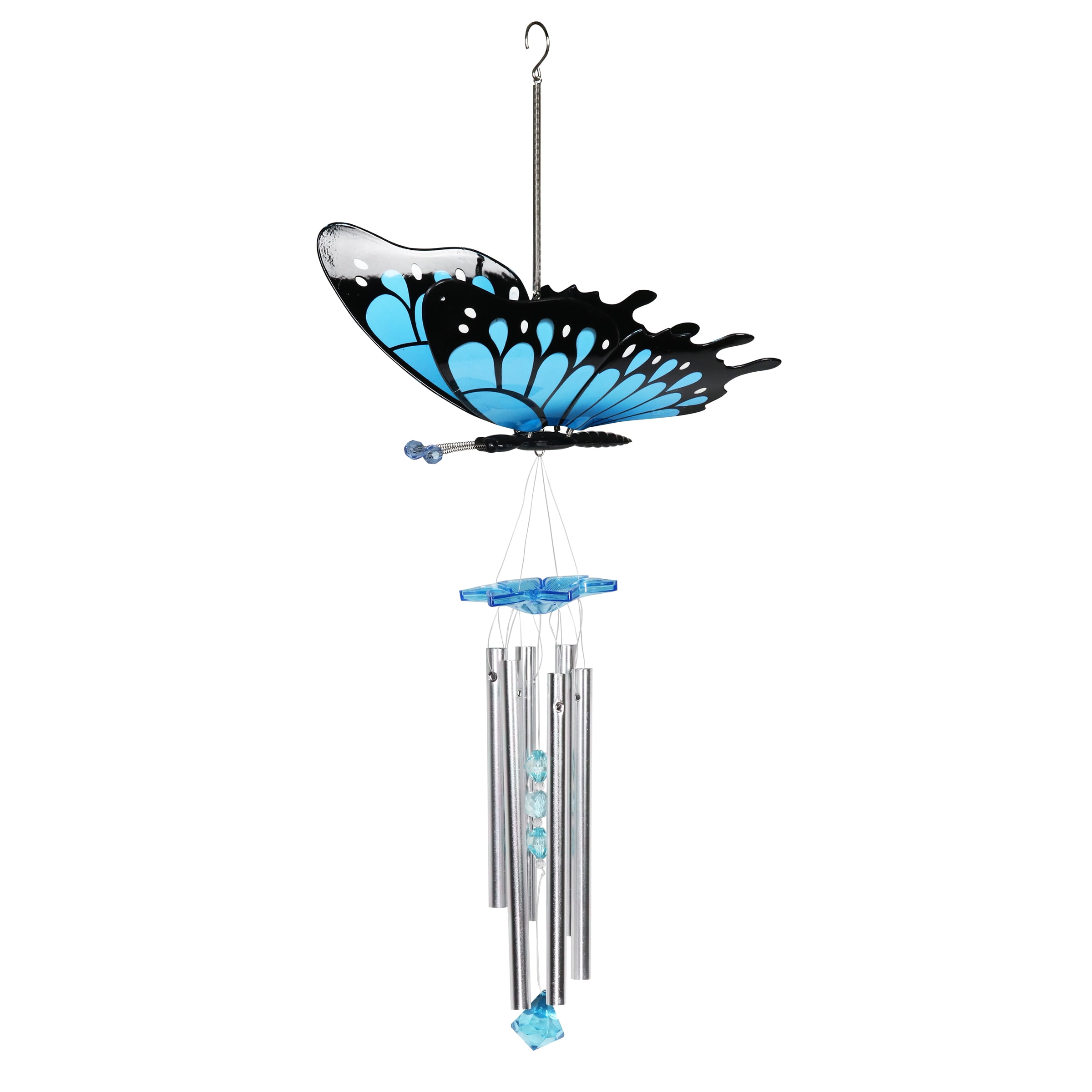 Exhart Large WindyWings Butterfly Wind Chime in Blue, 11 by 24 inches