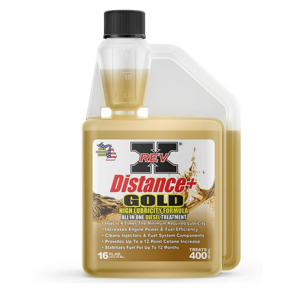 REV X Distance+ Gold Diesel Treatment - 16 fl. oz. - Treats 400 Gallons
