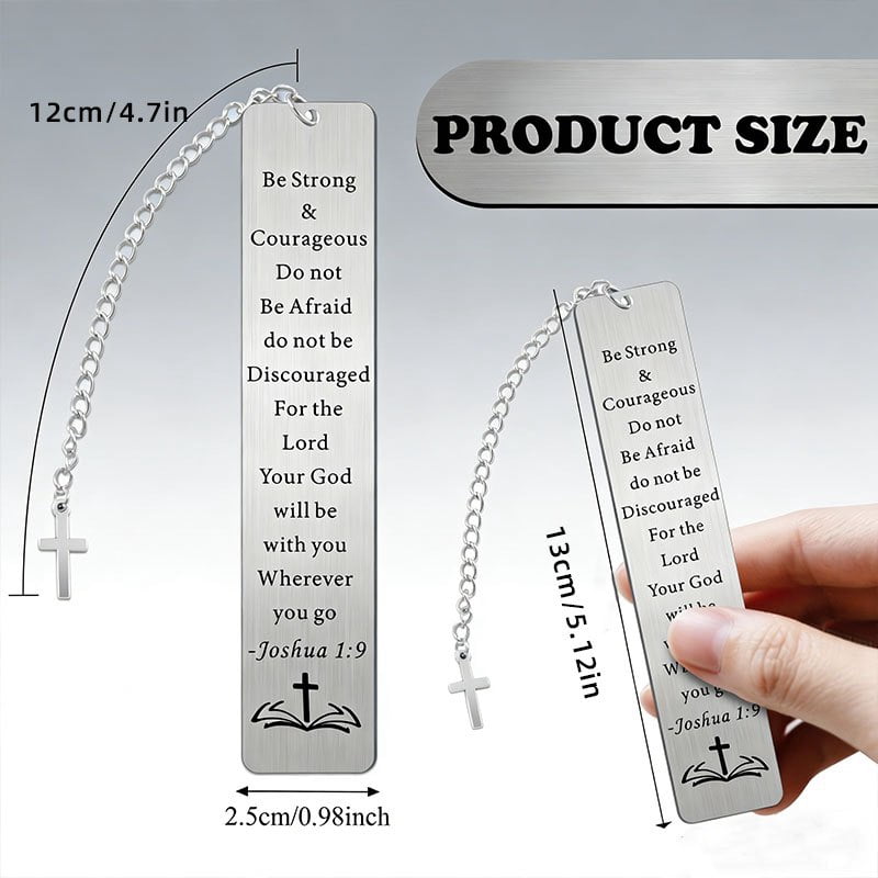 20 Pcs Stainless Steel Bible Verse Bookmarks with Cross Pendant, Inspirational Scripture Book Mark Set, Religious Gift Bulk for Church Reading Devotion Encouragement Gifts