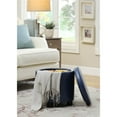 thumbnail image 4 of Designs4Comfort Round Accent Storage Ottoman in Blue Faux Leather Fabric, 4 of 10