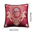 thumbnail image 3 of CASAFUN Vintage Euro Embroidered Throw Pillows Covers 19x19in，Blue Pillow Covers for Sofa Couch Floral Embroidered Cushion Cover for Sofa Bed Chairs Car, 3 of 6