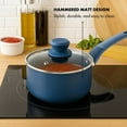 thumbnail image 4 of Prime Cuisine 2 Qt Blue Non-Stick Saucepan with Lid – Induction Cookware, Soft-Touch Handle, Even-Heat Base, Small Pot for Sauce, Soup, Boiling, and Simmering, 4 of 8