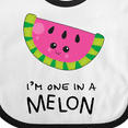 thumbnail image 4 of Inktastic I'm One in a Melon Cute Smiling Watermelon Boys or Girls Baby Bib, 4 of 4