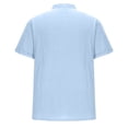 thumbnail image 4 of Jinhomg Mens Cotton Linen Henley Shirts Lightweight Comfy Short Sleeve Tropical Beach Tops Summer Button V-Neck Collared Hawaiian Pullovers Items for Men Light Blue XXL, 4 of 6