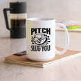 thumbnail image 2 of Softball Graphic Ceramic Coffee Mug, Pitch I Will Slug You White Mug Cup, Softball Coffee Mug Cup Gift Ideas, Awesome Softball Porcelain Teacup 15 Oz., 2 of 7