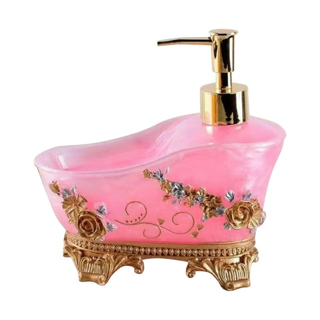 Dispensador de jabón, contenedor para lavado de manos, resina, 1 unidad, bomba de jabón para platos, loción rellenable Rosa