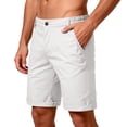 thumbnail image 2 of Domuza Men's Stretch Chino Short Slim Fit 9" Flat Front Shorts Summer Casual Shorts with Pocket White M, 2 of 3