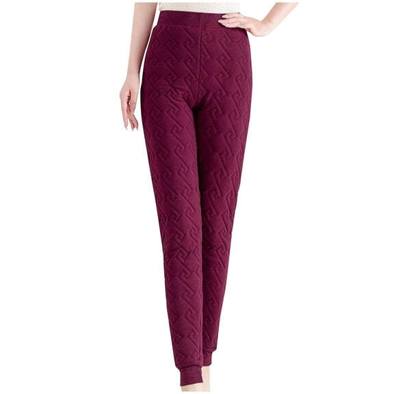 Kaemgyyd Women's Plus Size Pants Lightweight Warm Quilted Pants Winter Thermal Snow Ski Trousers High Waist Slim Fit Bottoms 3Xl-5Xl