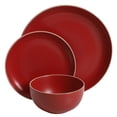 thumbnail image 2 of Juego de vajilla Gibson Home Rockaway de 12 piezas, rojo mate, 2 of 7