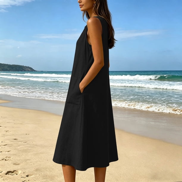 black cotton knee length dress JS 71 Size XS Short Sleeve Knit Scoop Neck Dr — Labels Resale Boutique Navy Drawer Gray Washed taille:4 JULY24 Mini dresses Everyone loves