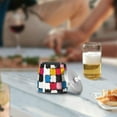 thumbnail image 5 of Yayeee Ashtray with Lid for Cigarette Smokeless Stainless Steel Home Ash Holder, White Checkered Pattern, 5 of 7
