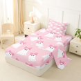 thumbnail image 2 of Manfei Pink Bow Ghosts Twin Sheets,Halloween Themed Print Bedding,3pcs,1 Fitted Sheet and 1 Pillowcase, 2 of 6