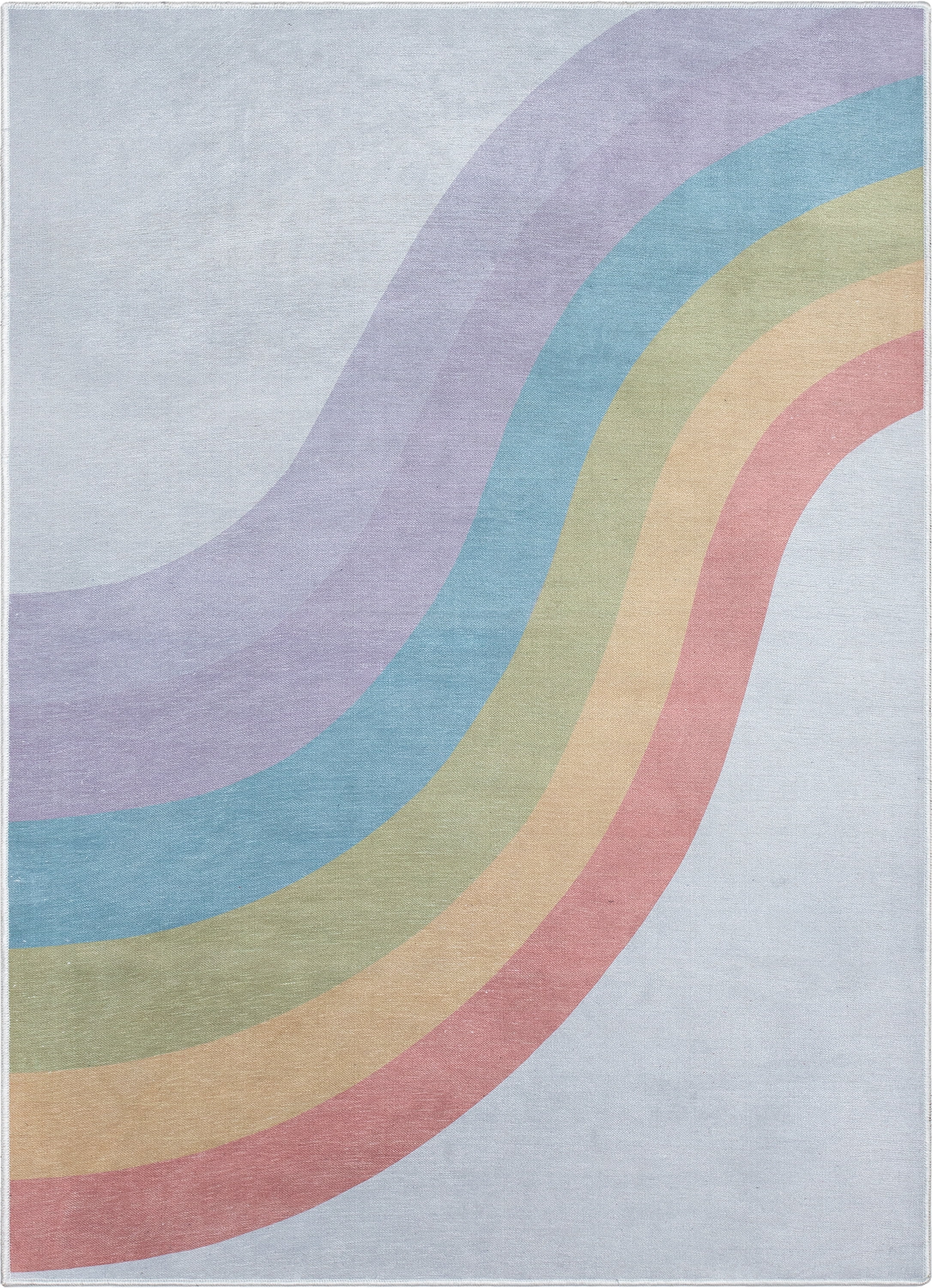 Well Woven Kids Rugs Rainbow Kids Geometric Pattern Multi Color Flat Pile Easy to Clean 7'7" x 9'10" Area Rug for Living Room Dining Room Bedroom and Kitchen