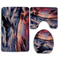 thumbnail image 1 of Juego de alfombras de baño ABPHQTO 3 piezas Atardecer Snow Ice River, 1 of 2
