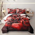 thumbnail image 2 of Erosebridal Extreme Motocross Sport Bed Spread Queen for Boys Men, Race Car Theme Queen Coverlet Set, Red, 3pcs, 2 of 7