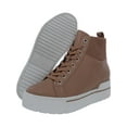 thumbnail image 2 of Steve Madden Womens Felix Leather High Top Sneakers Tan 8 Medium (B,M), 2 of 3
