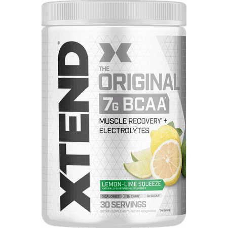 Xtend Original BCAA Powder, Branched Chain Amino Acids, Sugar Free Post Workout Muscle Recovery Drink with Amino Acids, 7g BCAAs for Men & Women, Lemon-Lime Squeeze, 30 Servings