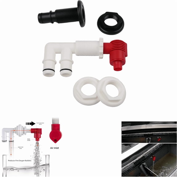 5pcs Car Pump-Out/Aerator Boat ABS For Livewells For Baitwells Live Fish Tank Valve Kit Accessories