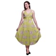 thumbnail image 1 of Bimba Floral Ladies Printed Resort Midi Drawstring Dress Spaghetti Strap Beach Wear-X-Small, 1 of 1