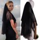 thumbnail image 2 of Dark Veil Simple Veils Head Covering Wedding Hair Accessories Black Wedding Veil Headscarf Mantilla Black Veil, 2 of 4