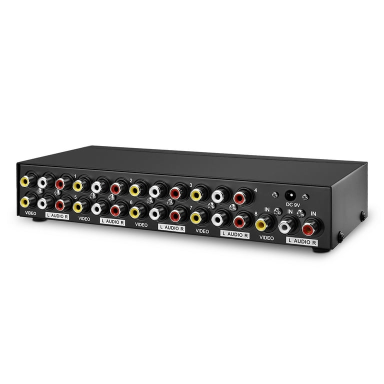 AV Splitter 1 In 8 Out 3 RCA Composite Video L/R Audio Splitter
