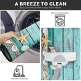 thumbnail image 6 of Rustic Starfish Shells Kitchen Rugs and Mats Non Skid Washable Set of 2, Turquoise Wooden Planks Kitchen Mats for Floor, Tropical Beach Kitchen Runner Rug, Summer Kitchen Decor, 6 of 6