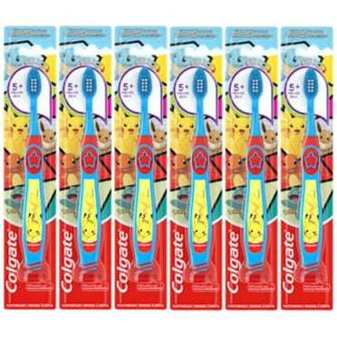 Colgate Pokémon Toothbrush With Suction Cup, For Chiildren 5  Years Old, Extra Soft (Colors & Characters Vary) - Pack Of 6