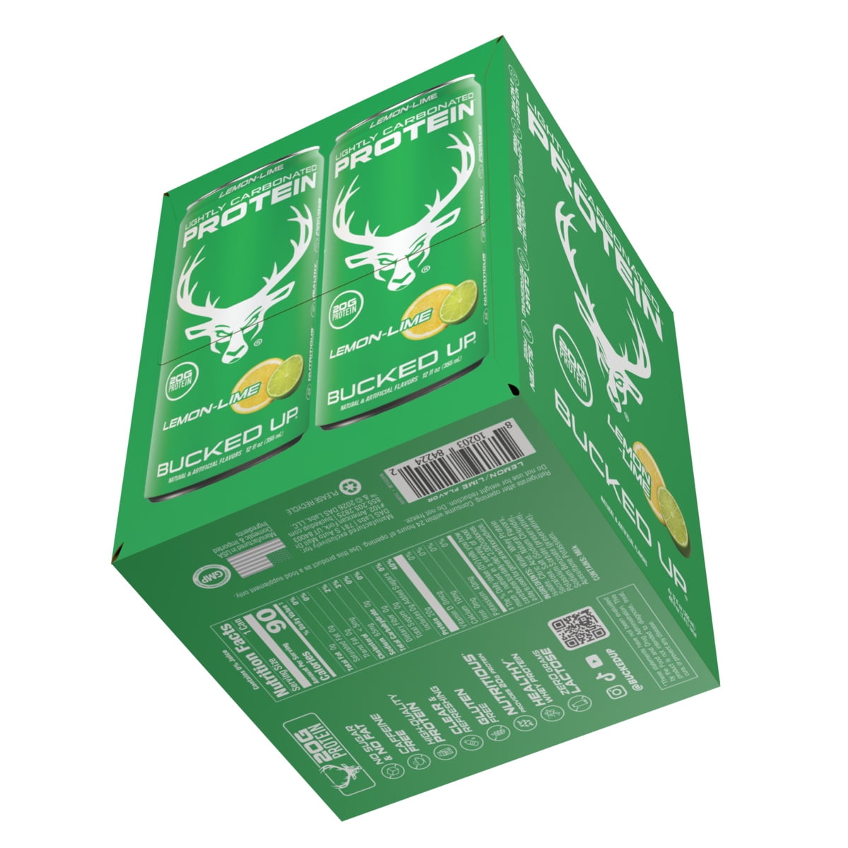 Bucked Up Lightly Carbonated Lemon Lime Protein 12 fl oz 4 Pack