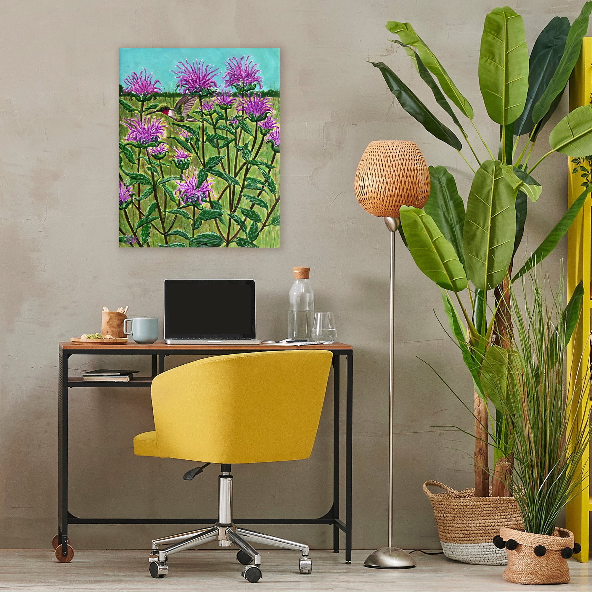 Stupell Industries Ruby Throated Hummingbird & Beebalm Canvas Wall Art, design by Sarah Waldron Kimball