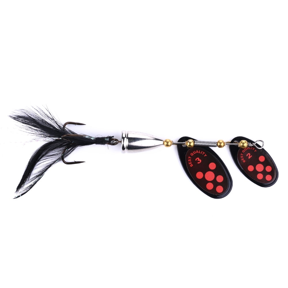 Fishing Lure Spinnerbaits, HENGJIA 6PCS Fishing Lures with Feathered Treble Hooks,Trout Bass Salmon Hard Metal Spinner Baits Kit Rooster Tail Fishing Lures Kits,1/2oz