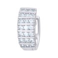 thumbnail image 3 of Sterling Silver Womens Cubic-Zirconia Triple Row Endless Hoop Earrings, 3 of 3