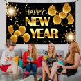 thumbnail image 3 of 2025 New Year Banner Decoration 115x180cm Polyester Fabric Festive Party Background with Metal Rings, 3 of 4