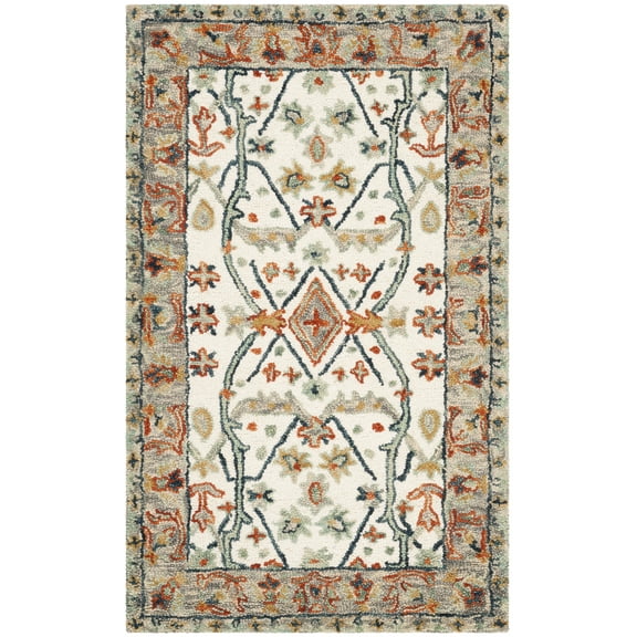 SAFAVIEH Aspen Emmalyn Southwestern Area Rug, Ivory/Blue, 3' x 5'