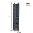 thumbnail image 2 of Household Essentials Hanging Narrow Cotton Blend and Plastic Closet Organizer with 10 Storage Shelves, Denim, 2 of 8