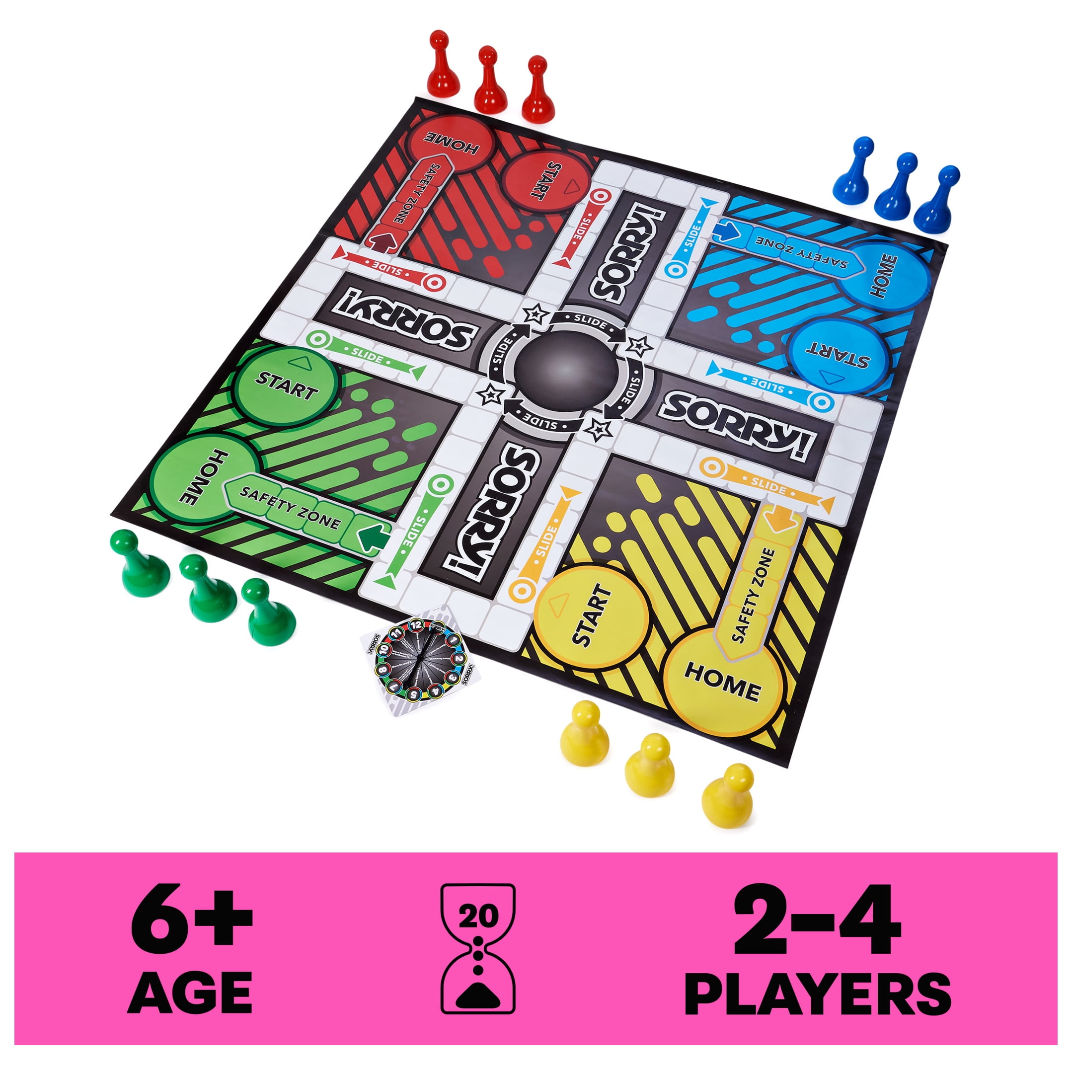 Sorry Board Game, Giant Edition Family Indoor Outdoor, For Kids 6 & Up