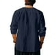 thumbnail image 3 of Blusas y camisas de manga larga con cuello redondo para hombre, informales, de color liso, con hombros descubiertos, rectas, con lazo en el pecho, bordadas, de licra., 3 of 8